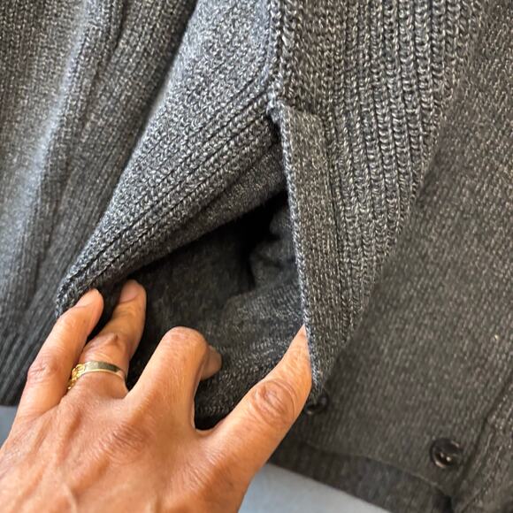 H&M Heavy Cable Knit Sweater Cardigan Double Breasted Preppy Fisherman Medium - Picture 4 of 13